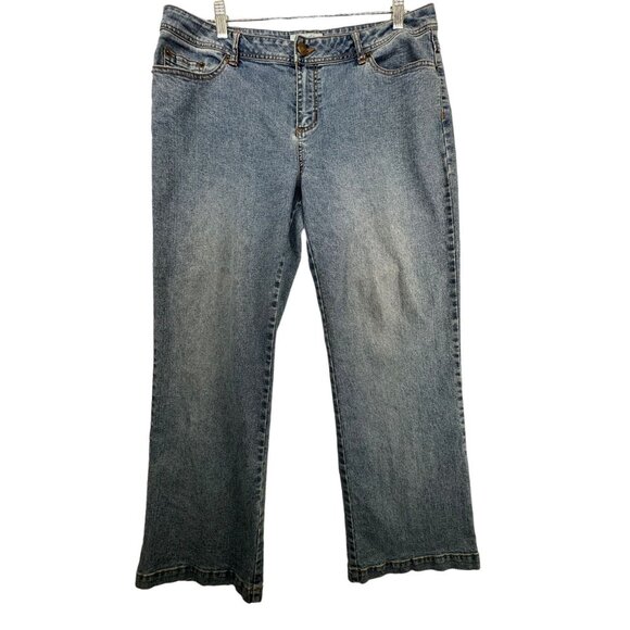 Kim Rogers Womens Jeans Sz 16 Petite Blue Denim Boot Cut Casual Classic Stretch - Picture 1 of 11